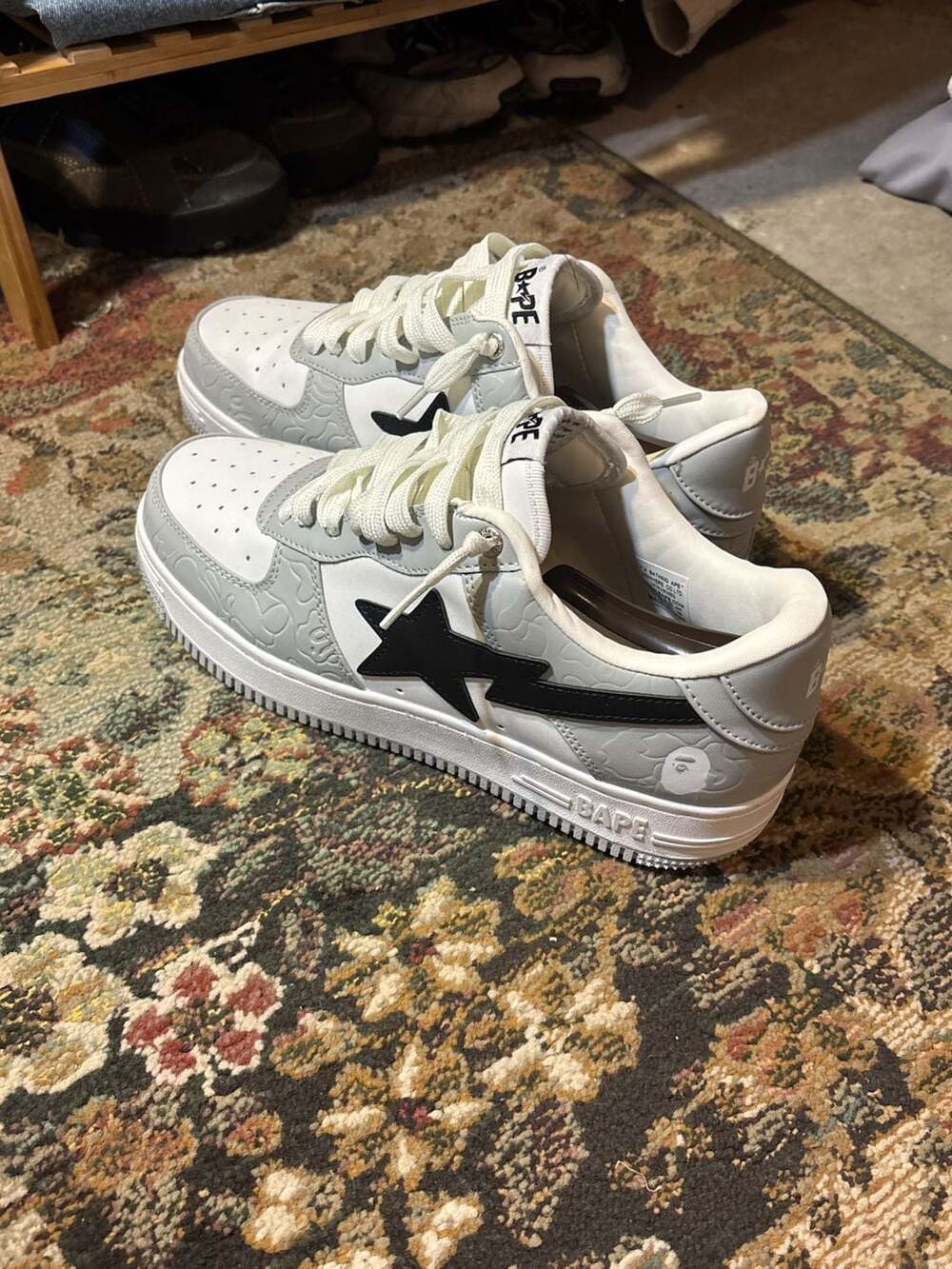 A Bathing Ape Bapesta Low M2 'White Grey' Sneakers